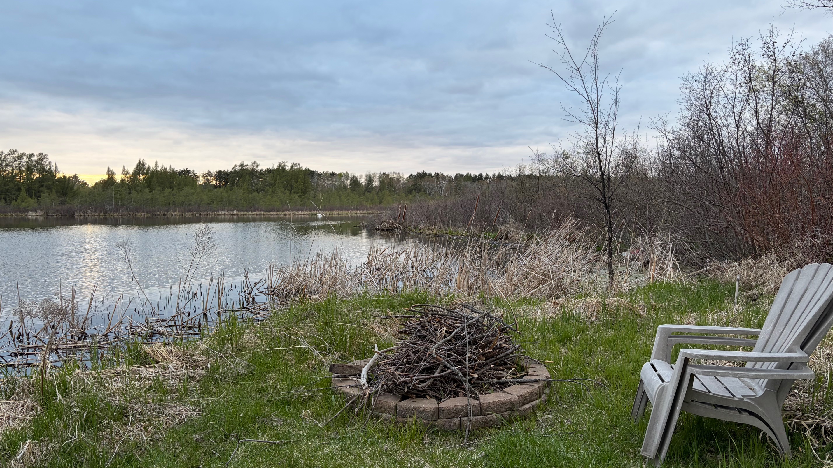 Fire pit by the lake
